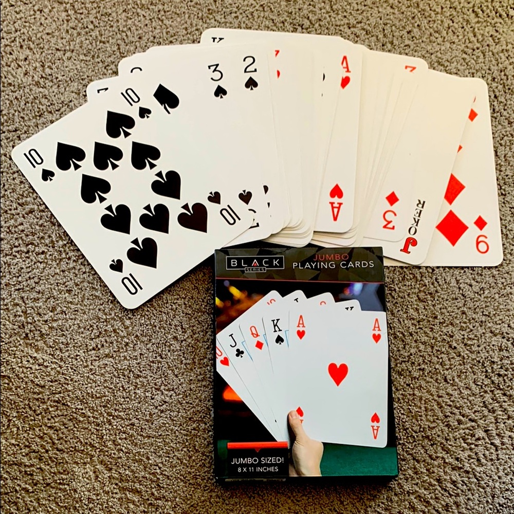 JUMBO PLAYING CARDS BLACK SERIES. JUMBO SIZED 8 x 11.